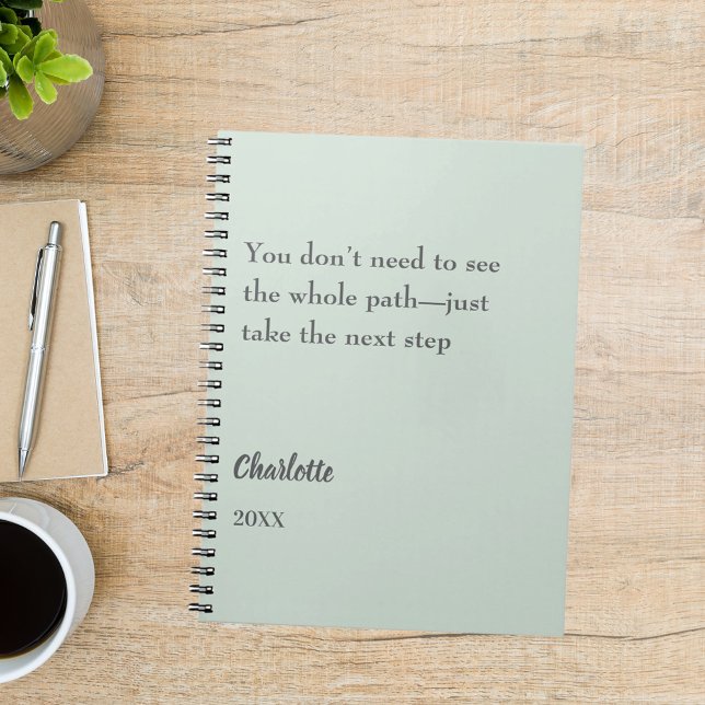 Carnet Citation inspirante de vert sauge pour objectif (Créateur téléchargé)