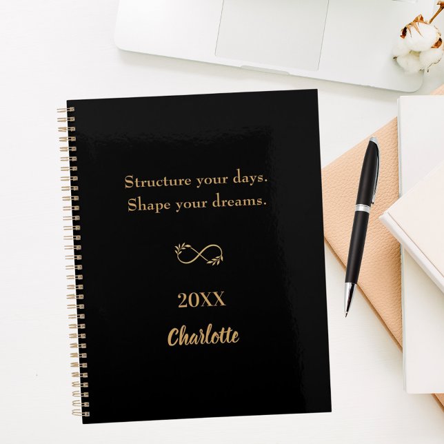 Carnet Citation inspirante en or noir (Créateur téléchargé)