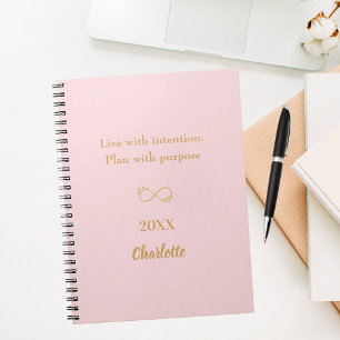 Carnet Citation inspirante en or rose