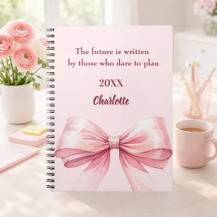 Carnet Citation inspirante ruban rose