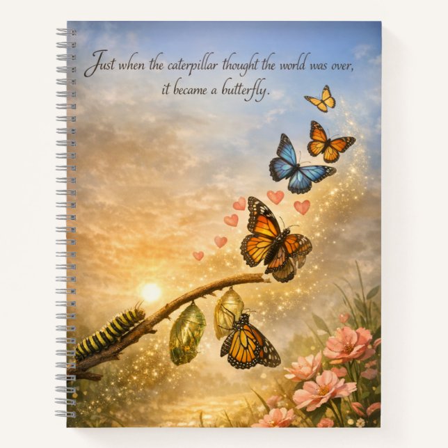 Carnet Citation Inspirante sur la Transformation du Papil (Devant)