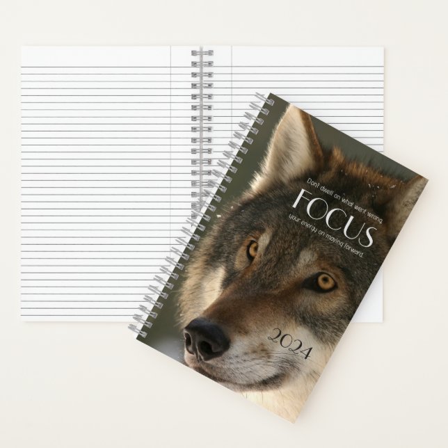 Carnet Citation Inspirante sur l'Image de Loup (À l'intérieur)