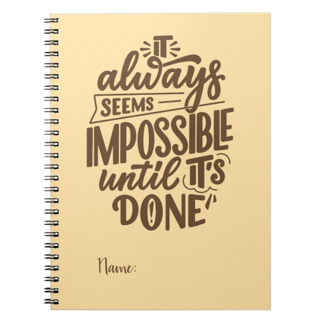 Carnet Citation Inspirationnelle - Impossible jusqu'à ce  (Devant)