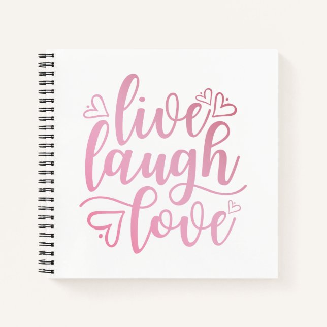 Carnet Citation Inspirer Live Love Laugh | Ordinateur por (Devant)