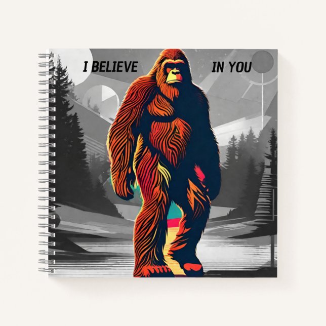 Carnet Citation Magique Colorful Bigfoot Croire (Devant)
