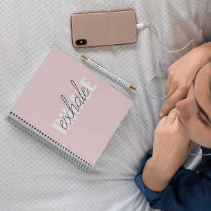 Carnet Citation moderne Pastel Pink Inhale Exhale