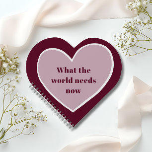 Carnet Citation Motivationnelle Cœur Rose Marron