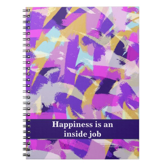 Carnet Citation Motivationnelle moderne violet rose jaune (Devant)
