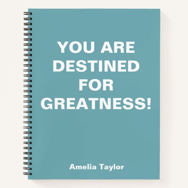 Carnet Citation Motivationnelle Personnalisée avec Nom (Devant)