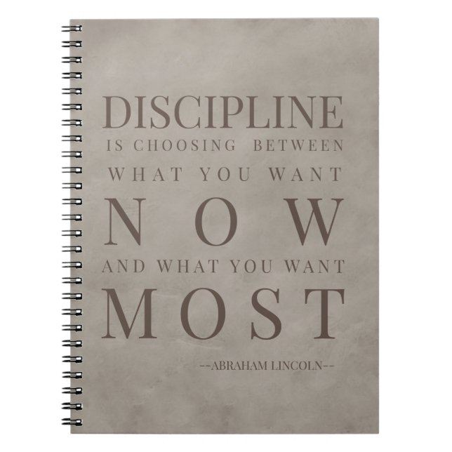 Carnet Citation Motivationnelle Sur Discipline Lincoln Br (Devant)