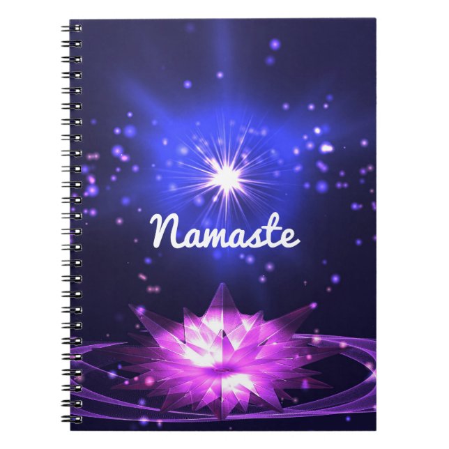 Carnet Citation Namaste Cristal Violet Lotus & Étoile (Devant)