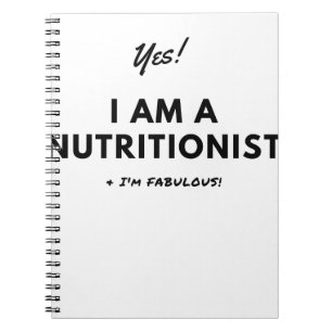 Carnet Citation noire et blanche de nutritionniste drôle