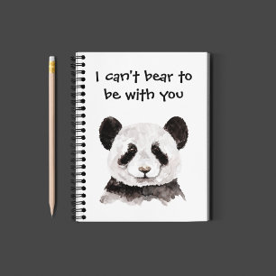 Carnet Citation Romantique Moderne Avec Panda Noir Et Bla