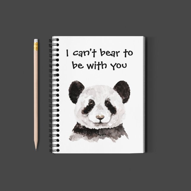 Carnet Citation Romantique Moderne Avec Panda Noir Et Bla (Créateur téléchargé)