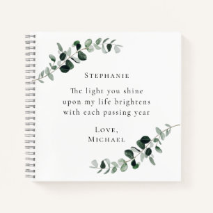 Carnet Citation romantique Personnalisée Eucalyptus