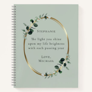 Carnet Citation romantique Personnalisée Eucalyptus