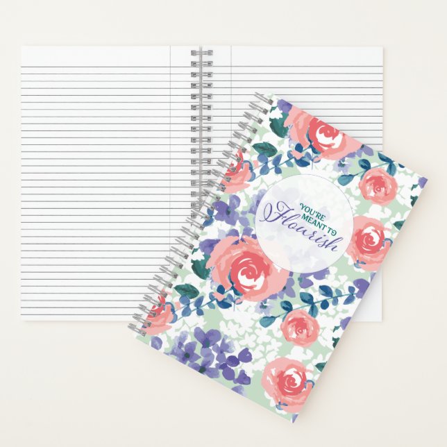 Carnet Citation Vous êtes censé fleurir le modèle floral (À l'intérieur)