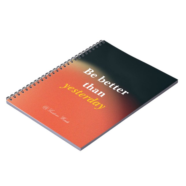 Carnet Citations de rappel de dégradé granuleux noir et o (Côté gauche)