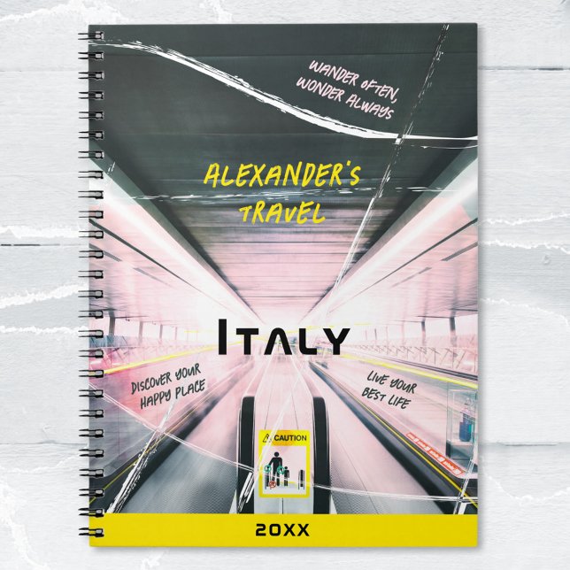 Carnet Citations De Voyage Moderne Votre Nom Photo Journa (Modern Travel Quotes Your Photo Name Diary Notebook 
©Susanne Sachers - Sunny Wanderlust 🌞✈️)