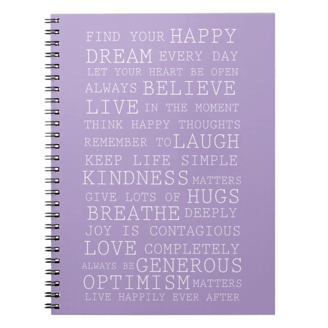 Carnet Citations Inspirantes de Lavande Violette Amour Rê (Devant)