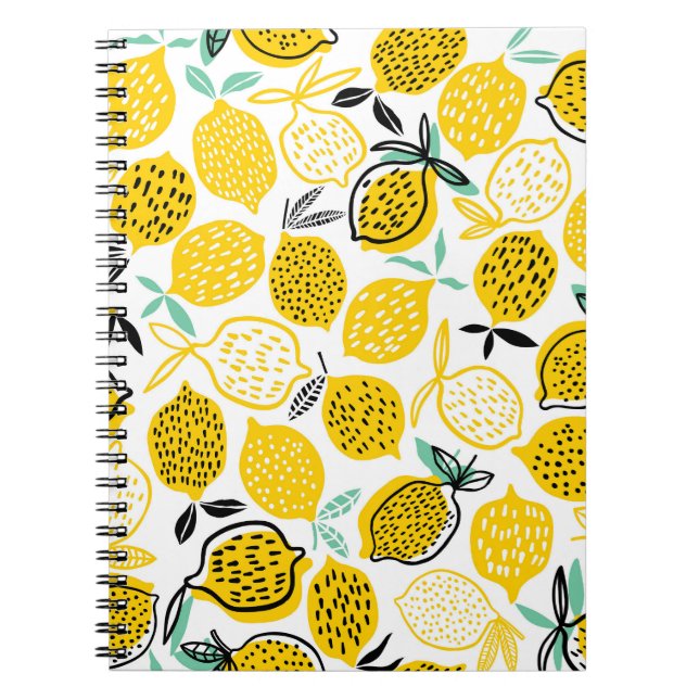 Carnet Citron Design été Illustration Vintage (Devant)