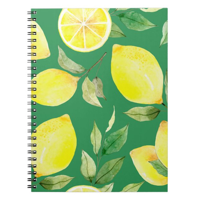 Carnet citron, motif d'aquarelle, arrière - plan, fruit,  (Devant)