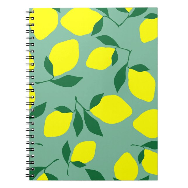 Carnet Citron simple, Arrière - plan vert. (Devant)