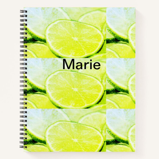 Carnet Citron vert jaune simple ajouter un nom minimal pe (Devant)