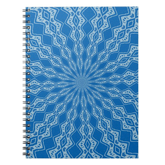 Carnet Citronnade bleu électrique et chou frisé ondulé aq (Devant)