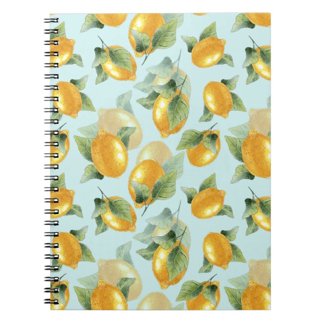 Carnet Citrons Feuilles : Aquarelle Impression transparen (Devant)