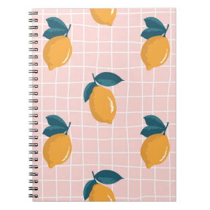 Carnet Citrons, géométrie rétro, motif sans couture d'été