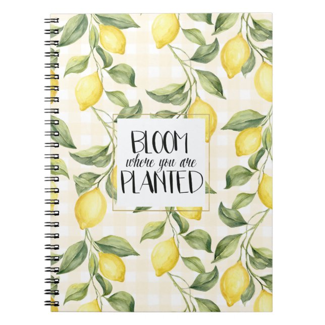 Carnet Citrons Jaunes Chic Fleurissent (Devant)