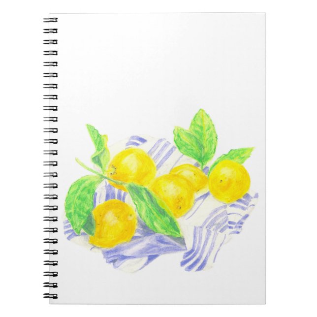 Carnet citrons Meyer sur la serviette de cuisine (Devant)
