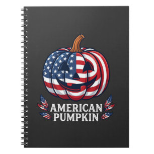 Carnet Citrouille Américaine Halloween Drapeau Usa Étoile