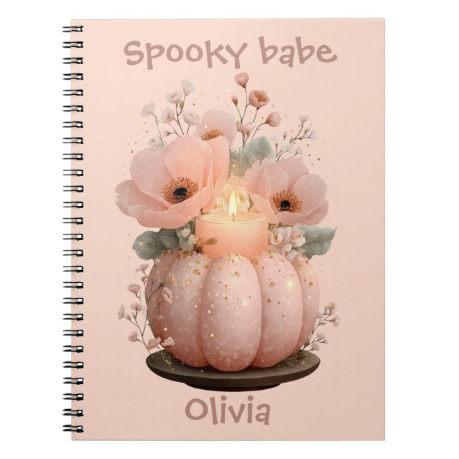 Carnet Citrouille Bébé Fantôme pour Filles (Devant)
