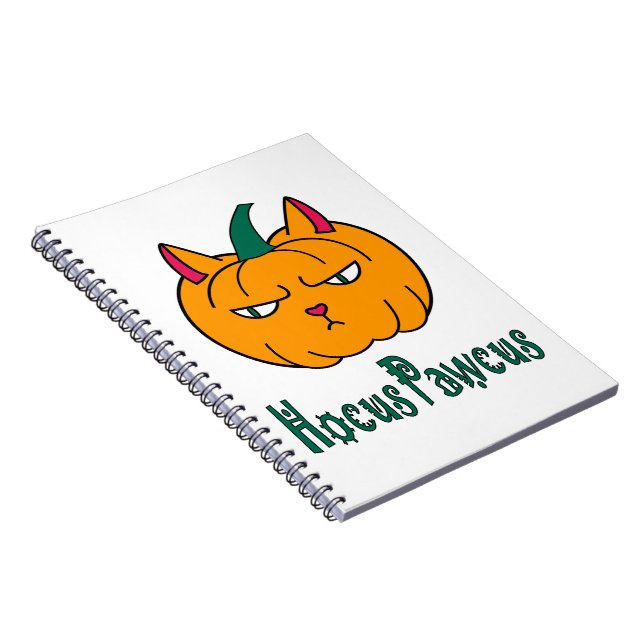Carnet Citrouille de chat roux de Halloween hocus pocus m (Côté Droit)