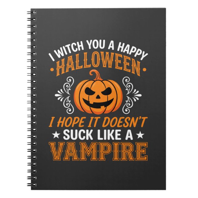 Carnet Citrouille de vampire drôle d'Halloween (Devant)