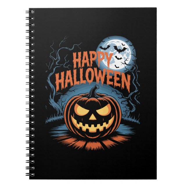 Carnet Citrouille d'Halloween effrayante Jack O� Lantern (Devant)