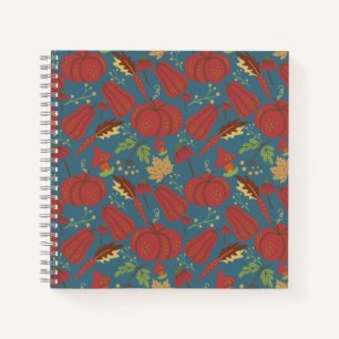 Carnet Citrouille et carotte sans couture motif rouge et
