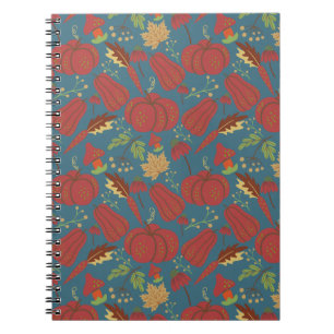 Carnet Citrouille et carotte sans couture motif rouge et