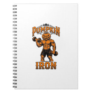 Carnet Citrouille Fer Vintage Bodybuilder Halloween Desig