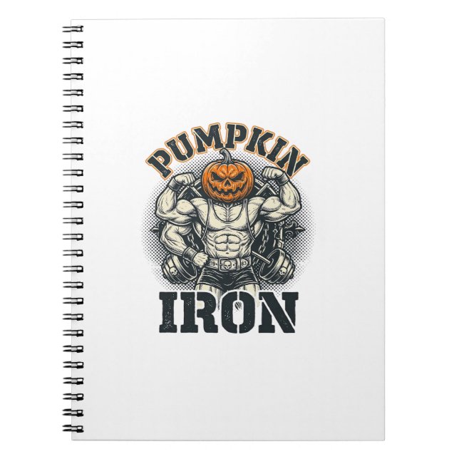Carnet Citrouille Fer Vintage Bodybuilding Design Hallowe (Devant)