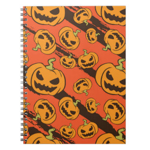 Carnet Citrouille Halloween : Éffrayant Motif sans coutur