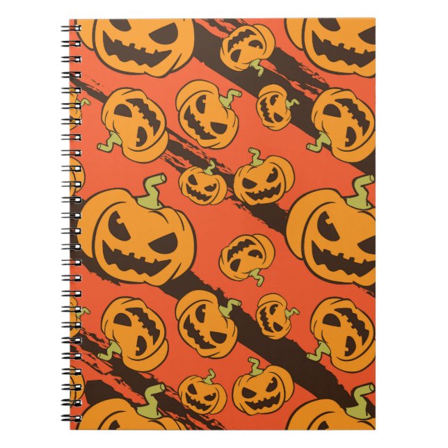 Carnet Citrouille Halloween : Éffrayant Motif sans coutur (Devant)