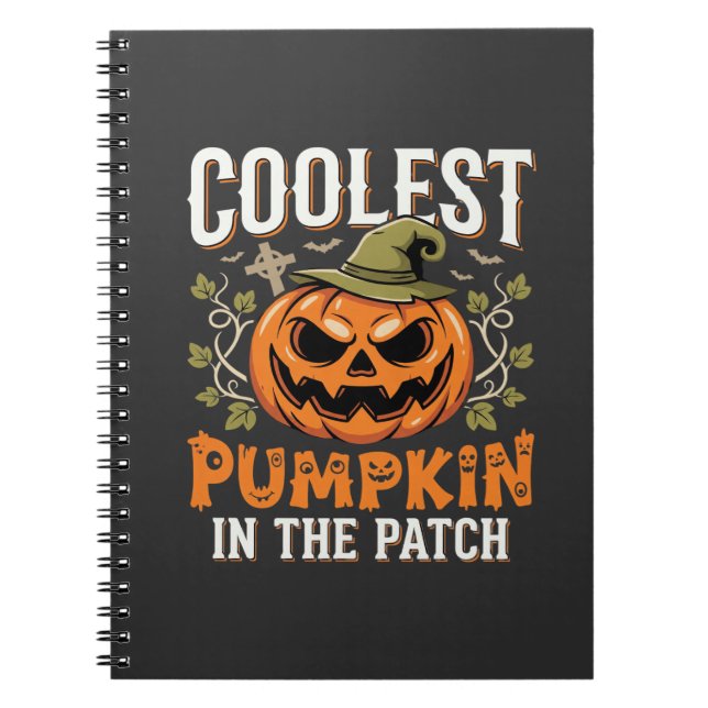 Carnet Citrouille la plus cool du patch Design Halloween (Devant)