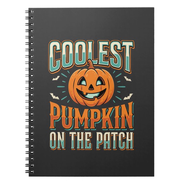 Carnet Citrouille la plus cool sur le patch Design Hallow (Devant)