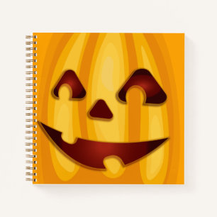 Carnet Citrouille sculpté souriant design Halloween
