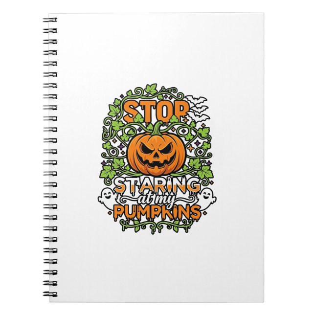 Carnet Citrouilles Arrêtez de Regarder Halloween Fantômes (Devant)