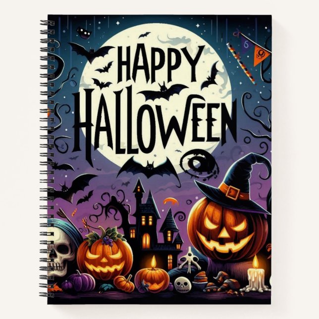 Carnet Citrouilles, crânes et maison hantée de la nuit d' (Devant)