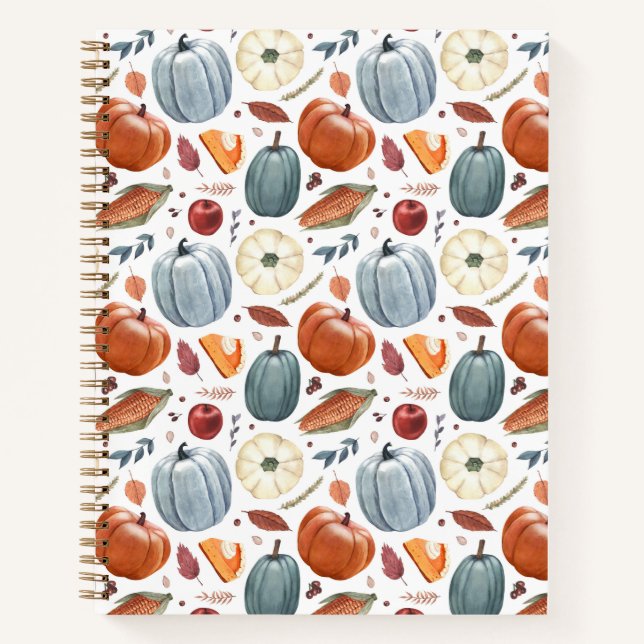 Carnet Citrouilles d'automne et feuilles d'automne Motif (Devant)